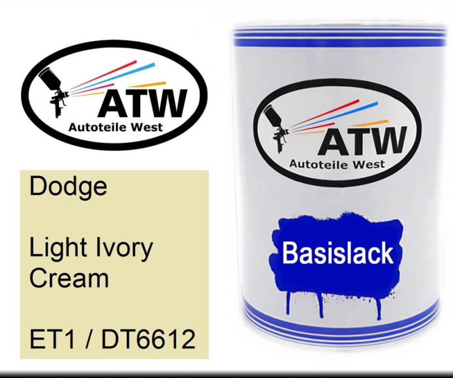 Dodge, Light Ivory Cream, ET1 / DT6612: 500ml Lackdose, von ATW Autoteile West.
